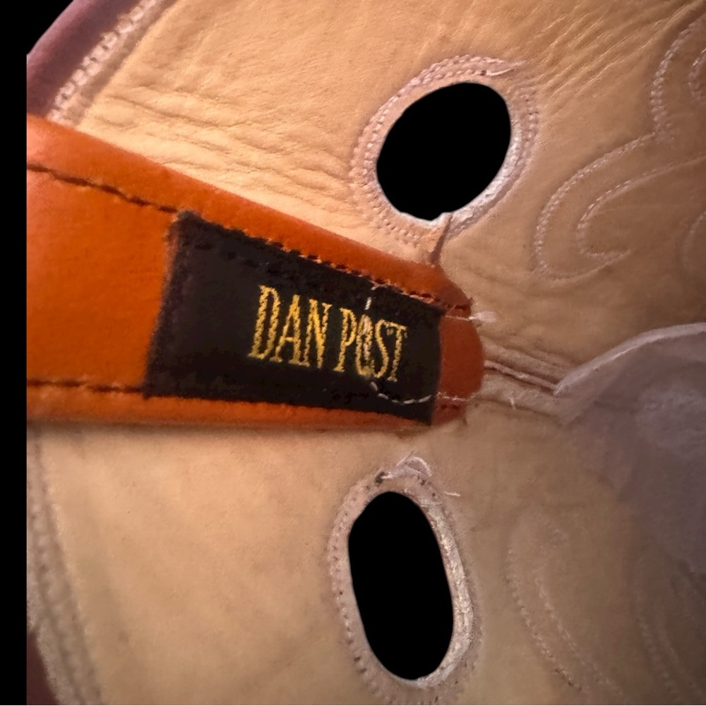 VTG Womens PREMIUM LEATHER DAN POST HANDCRAFTED DURABLE Western Cowboy Boots SZ8 - Picture 3 of 12